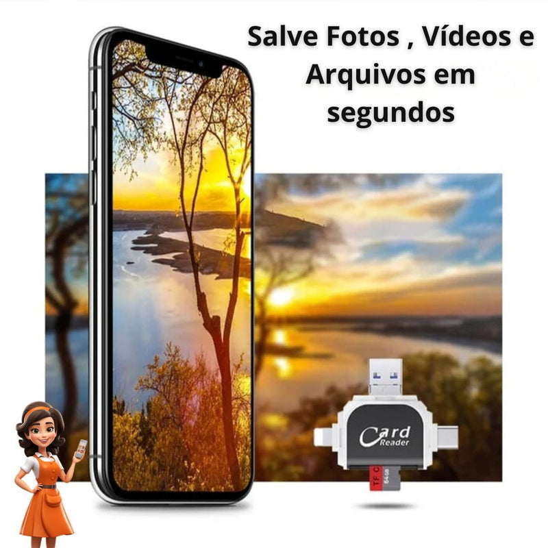 Leitor de Cartão Portátil - COMPRE 1 LEVE 2