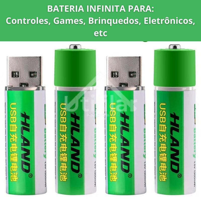 Pilha Recarregável USB PowerLit